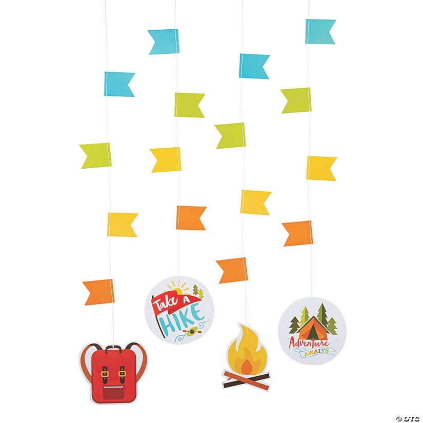 Promo ๐ 3 Ft. Camp Party Cutouts Hanging Decorations - 12 Pc. ๐ฏ - Image 2