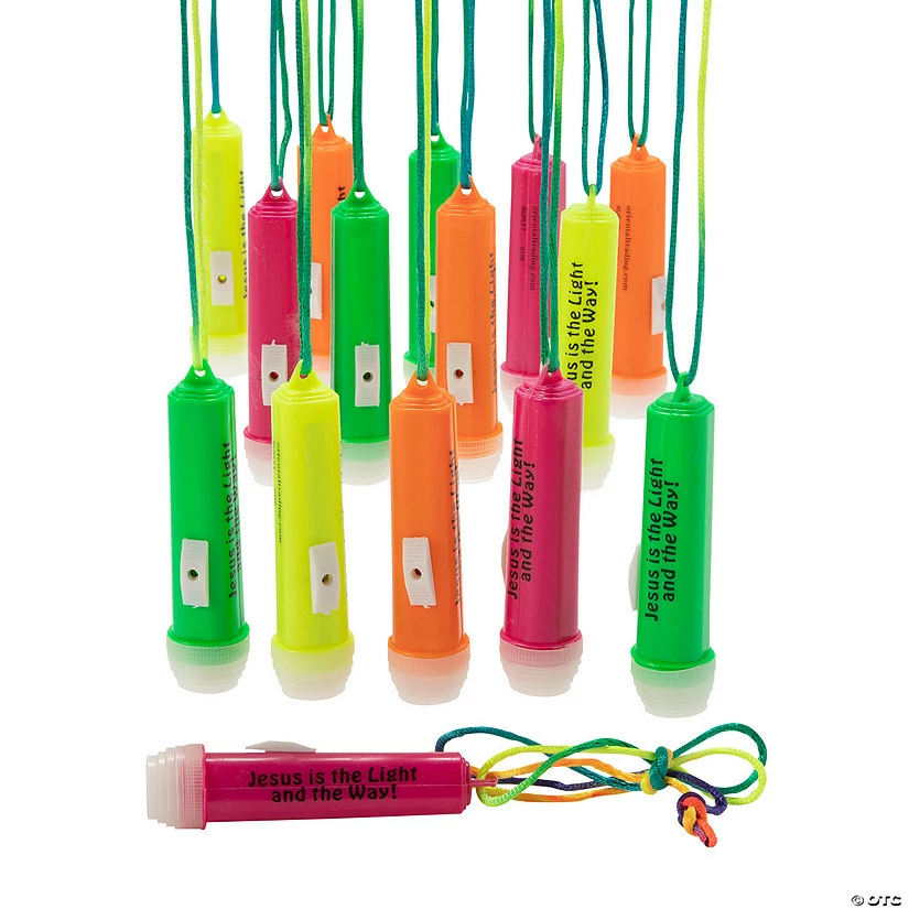 Promo π Bulk Jesus is the Light Mini Flashlights on a Rope - 48 Pc. π - Image 2