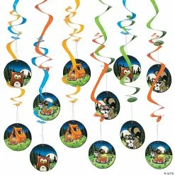 Cheapest 🌟 29" Camp Adventure Hanging Swirl Decorations - 12 Pc. 🎉