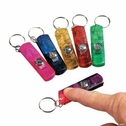 Hot Sale 👏 3-In-1 Whistle, Toy Compass & Light-Up Keychains - 12 Pc. ⌛
