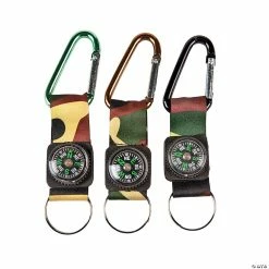 Top 10 🧨 Camouflage Army Belt Clip Toy Compass Carabiner Keychains - 12 Pc. 🌟