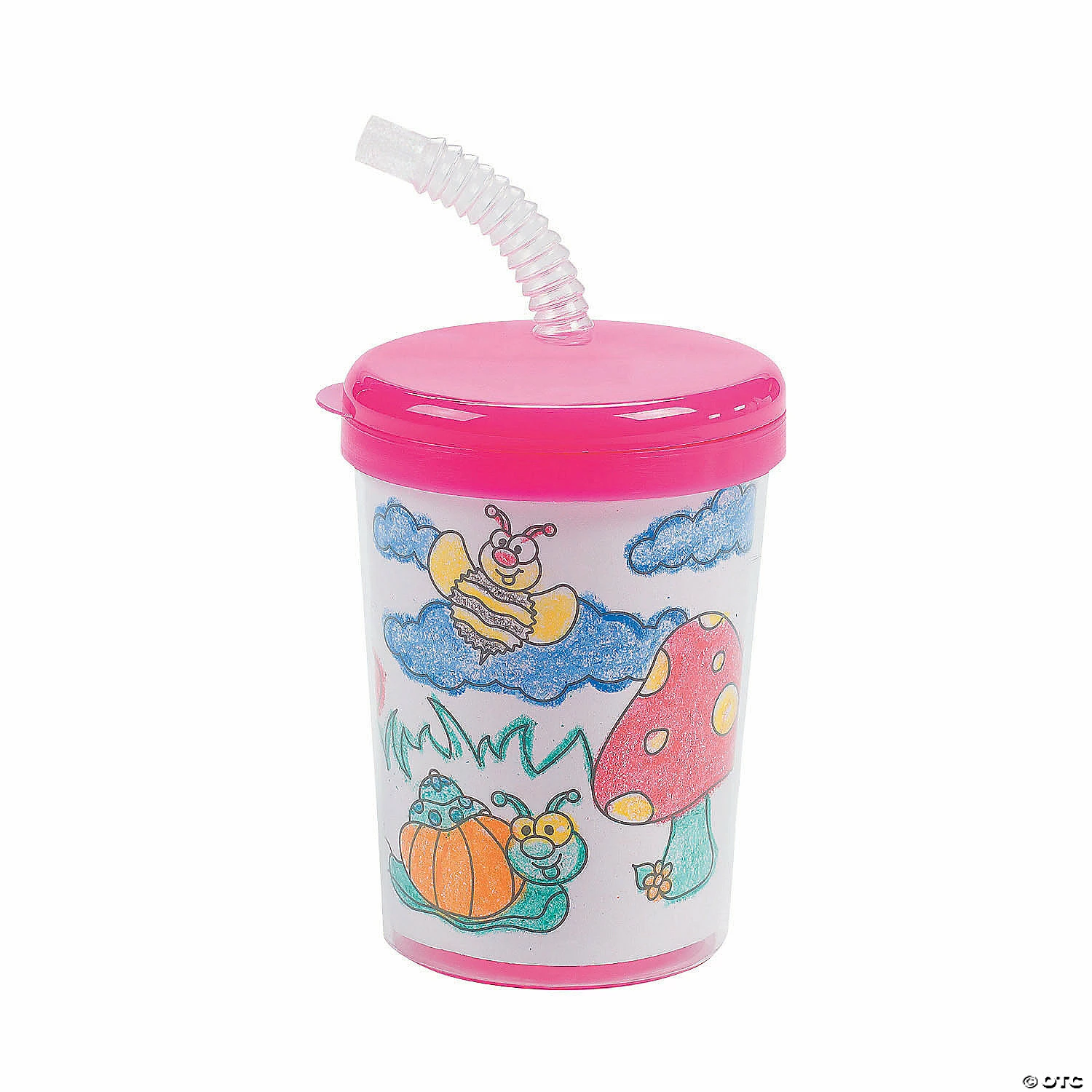 Wholesale π Color Your Own Cups with Lids & Straws - 12 Pc. βοΈ - Image 2