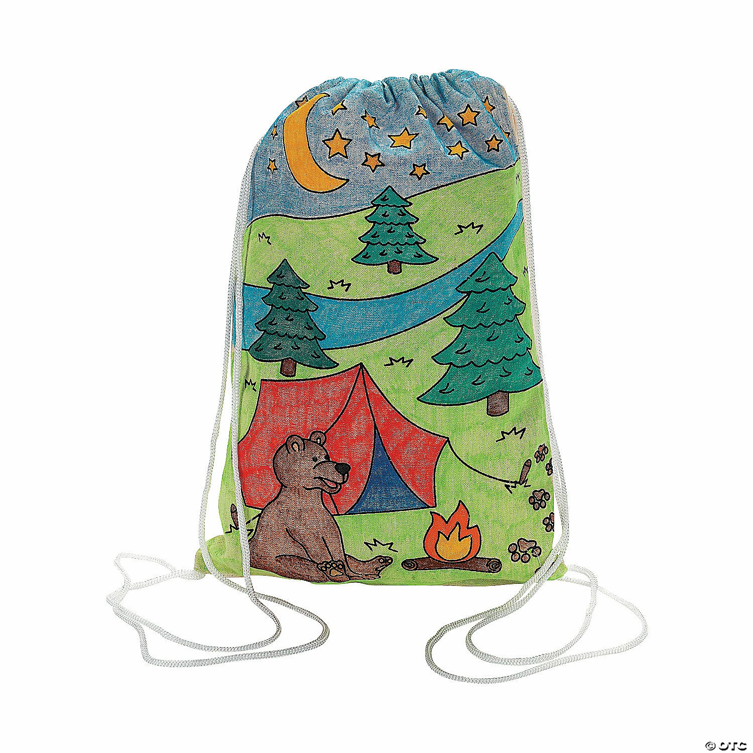 Coupon 🎁 Color Your Own Medium Camp Canvas Drawstring Bags - 12 Pc. ⭐