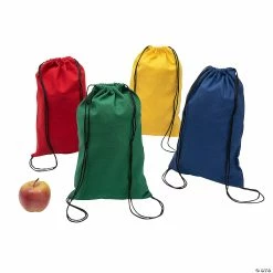 New 😀 DIY Medium Colorful Canvas Drawstring Bags - 12 Pc. ✨