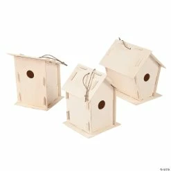 Best Sale 🧨 DIY Unfinished Wood Birdhouses - Makes 12 🔥