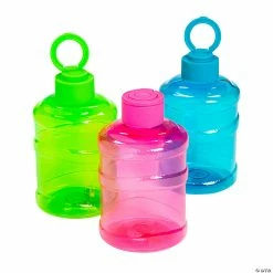 Cheapest 🧨 Transparent Neon Plastic Water Bottles with Lids - 12 Ct. 🎉